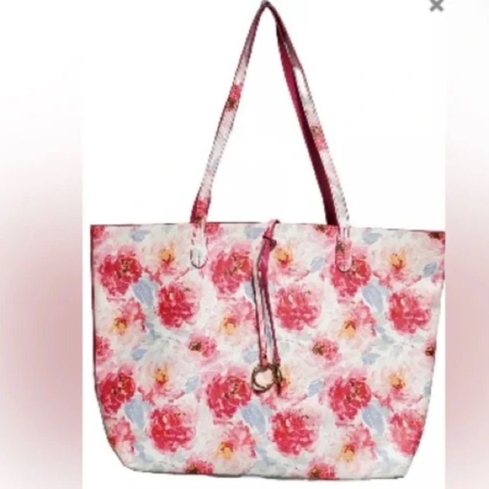 Pink Peonies Reversible Floral Tote Bag